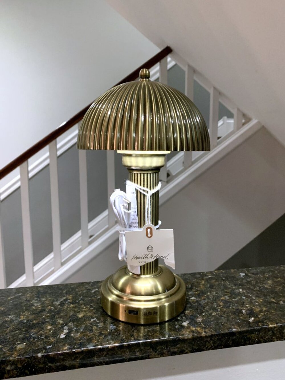 Target Fluted Brass Metal Rechargeable Table Lamp Hearth & and Hand Magnolia NEW
